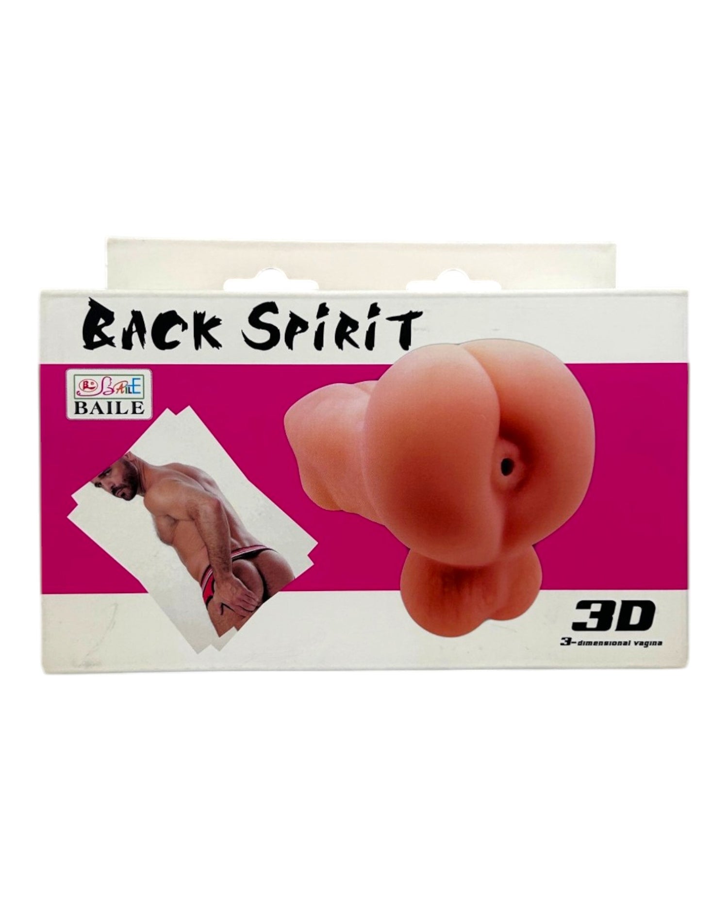 Masturbador realista Back Spirit con forma de torso masculino, ano y testículos de Magic Flesh texturizado, diseño Glow & Vibe.