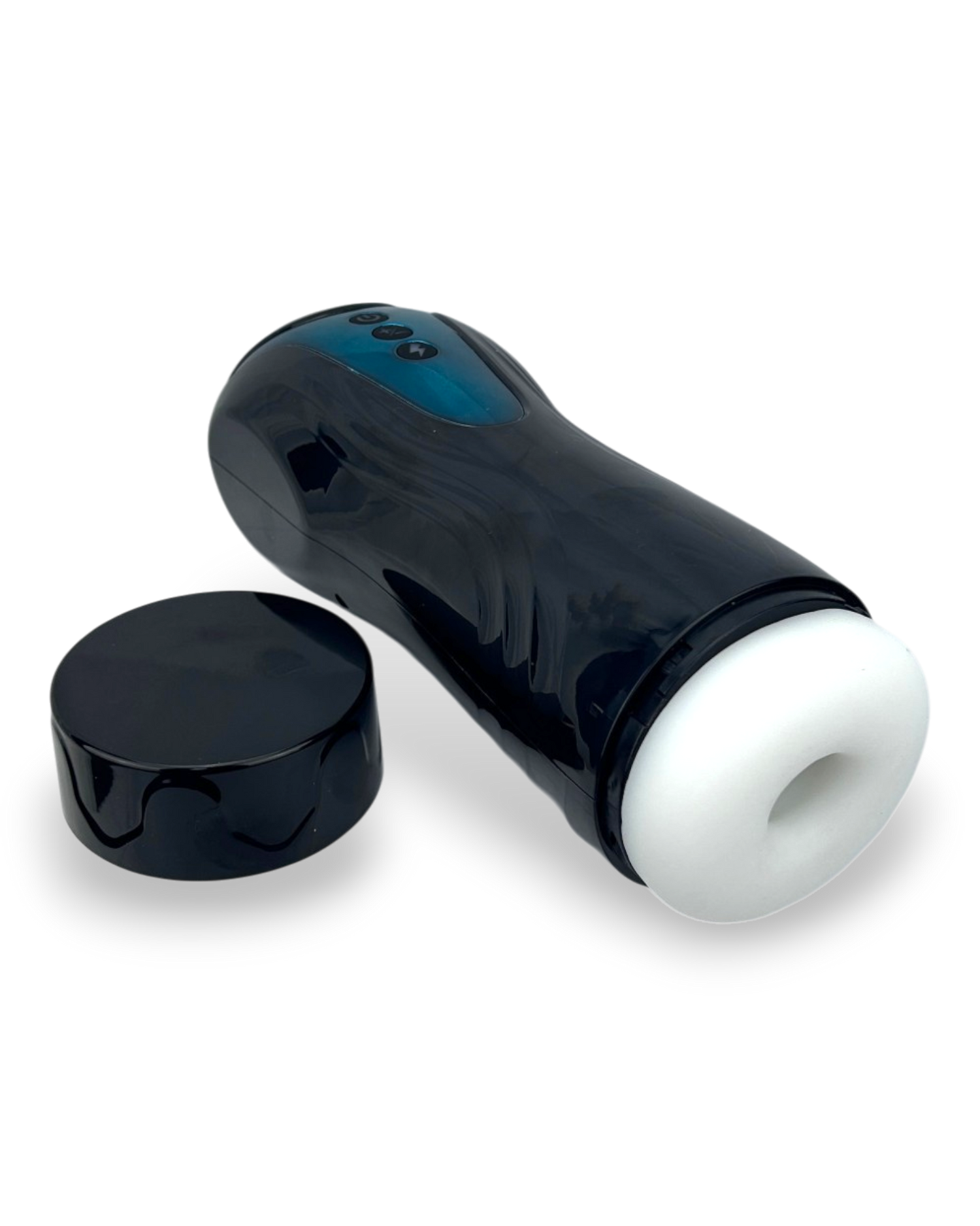 Masturbador Supreme Pleasure con sistema de succión, movimiento de pistón, carga USB y sonidos inmersivos Glow & Vibe.