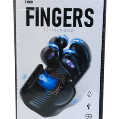 Masturbador Finger Play de silicón flexible con 10 formas de presión y vibración, diseño realista Glow & Vibe.
