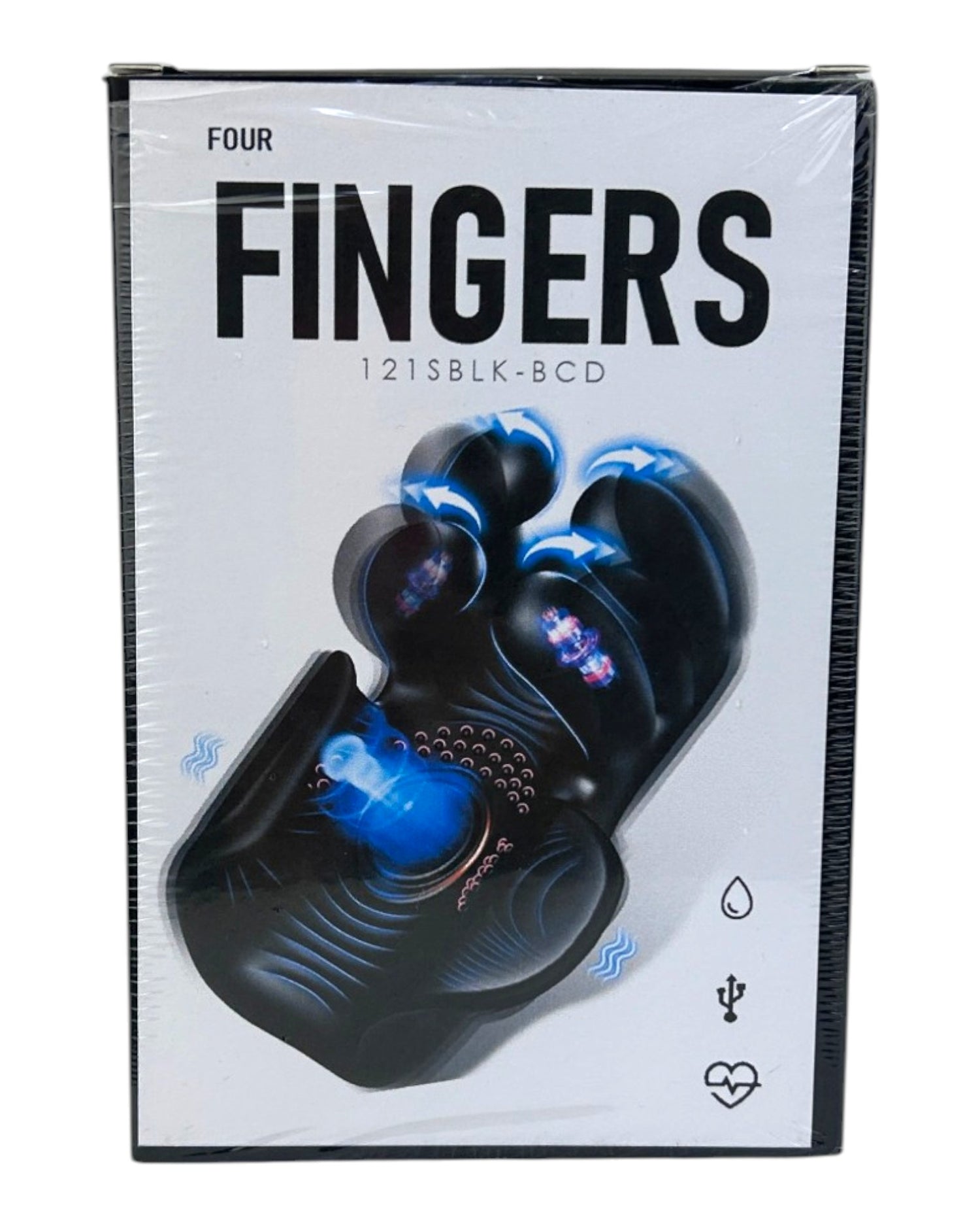 Masturbador Finger Play de silicón flexible con 10 formas de presión y vibración, diseño realista Glow & Vibe.