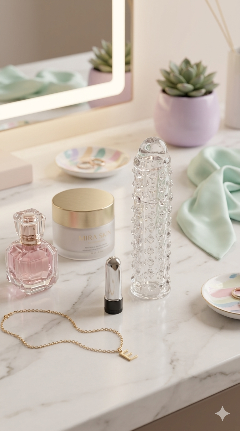 Funda Clear Extender de gel transparente con textura y vibración, silicón suave y diseño realista Glow & Vibe.