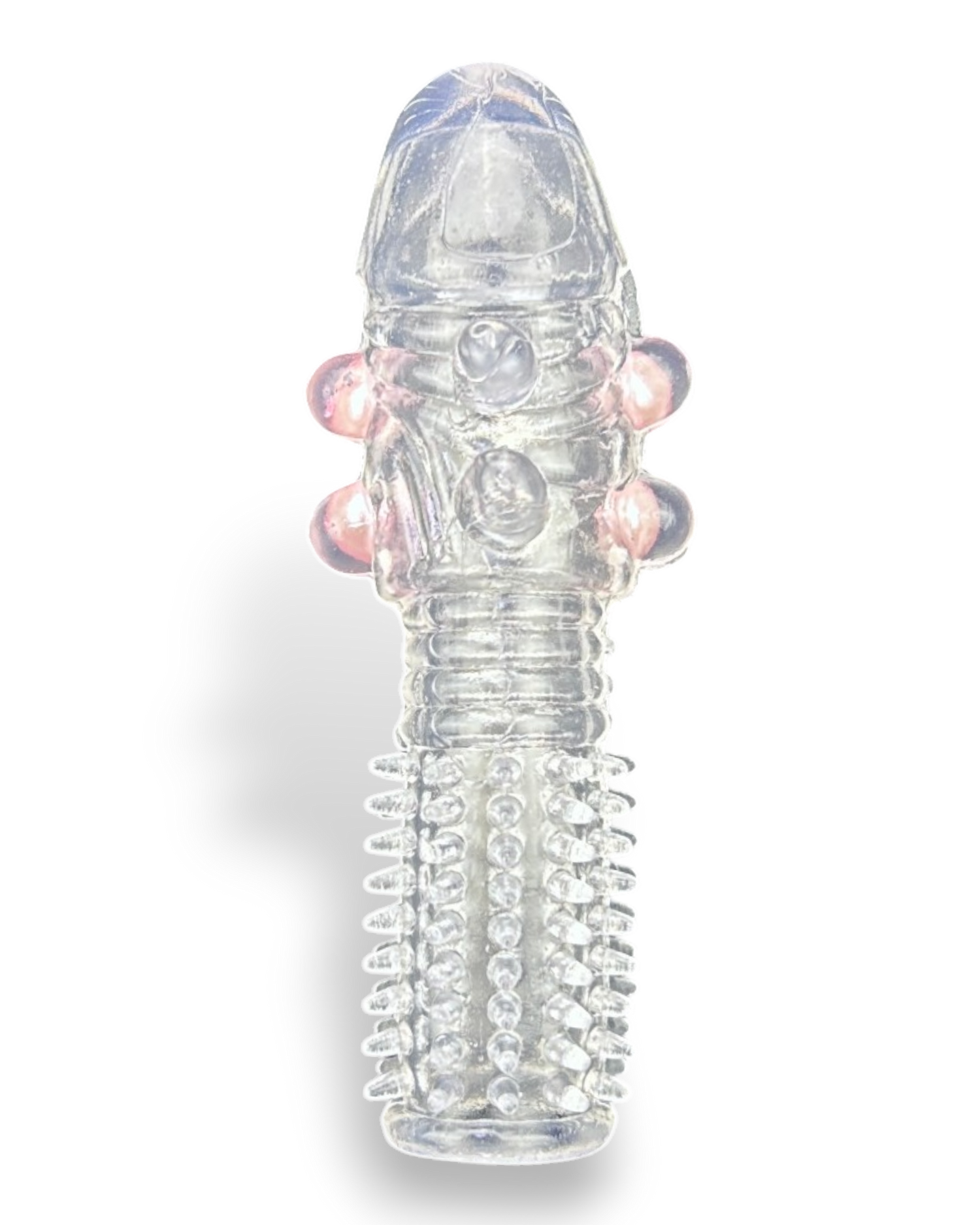 Funda Pearl Touch de gel transparente con perlas internas y textura suave Glow & Vibe.