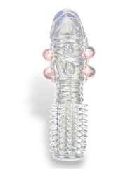 Funda Pearl Touch de gel transparente con perlas internas y textura suave Glow & Vibe.