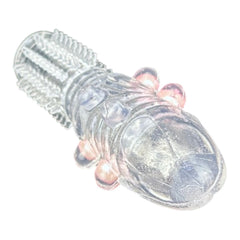 Funda Pearl Touch de gel transparente con perlas internas y textura suave Glow & Vibe.