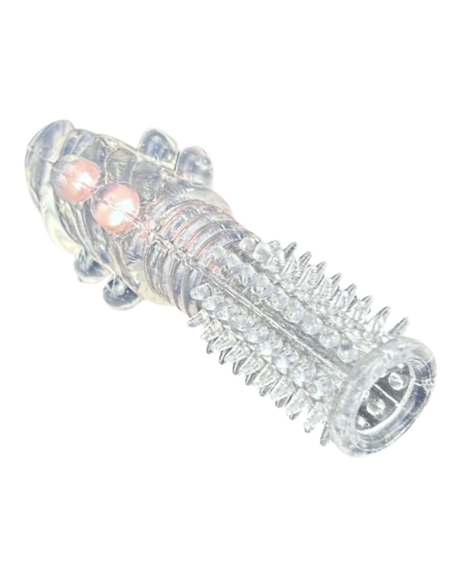 Funda Pearl Touch de gel transparente con perlas internas y textura suave Glow & Vibe.
