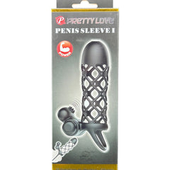 Funda Pleasure Sleeve de silicón texturizada con estimulador de clítoris y 10 modos de vibración Glow & Vibe.