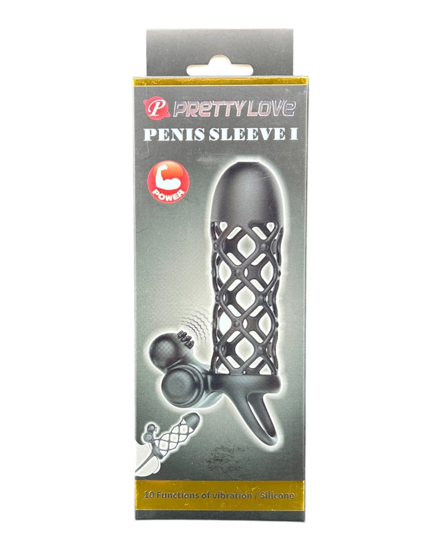 Funda Pleasure Sleeve de silicón texturizada con estimulador de clítoris y 10 modos de vibración Glow & Vibe.