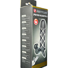 Funda Pleasure Sleeve de silicón texturizada con estimulador de clítoris y 10 modos de vibración Glow & Vibe.