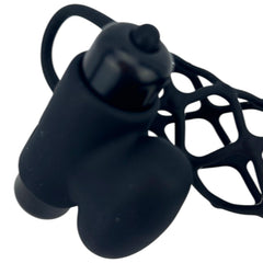 Funda Pleasure Sleeve de silicón texturizada con estimulador de clítoris y 10 modos de vibración Glow & Vibe.