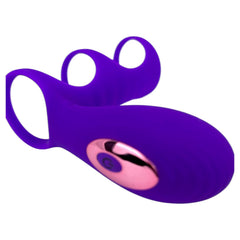 Media funda Dual Pulse de silicón con doble aro, estimulador clitoral y vibración Glow & Vibe.