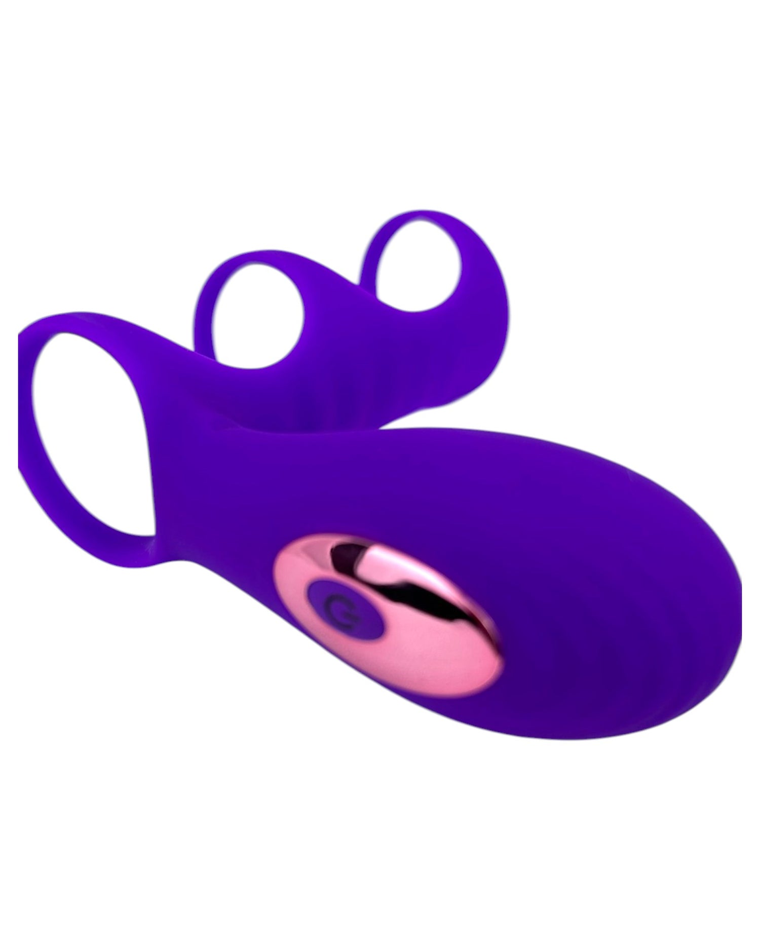 Media funda Dual Pulse de silicón con doble aro, estimulador clitoral y vibración Glow & Vibe.