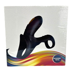 Media funda Dual Pulse de silicón con doble aro, estimulador clitoral y vibración Glow & Vibe.
