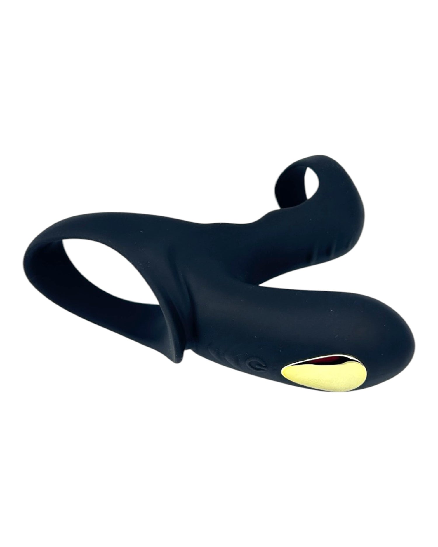 Media funda Dual Pulse de silicón con doble aro, estimulador clitoral y vibración Glow & Vibe.
