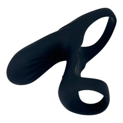 Media funda Dual Pulse de silicón con doble aro, estimulador clitoral y vibración Glow & Vibe.