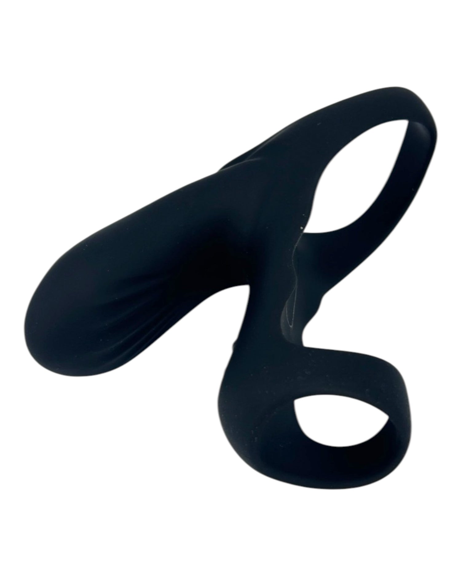 Media funda Dual Pulse de silicón con doble aro, estimulador clitoral y vibración Glow & Vibe.