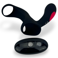 Anillo Remote Pulse de silicón con doble aro y control remoto, 7 modos de vibración Glow & Vibe.