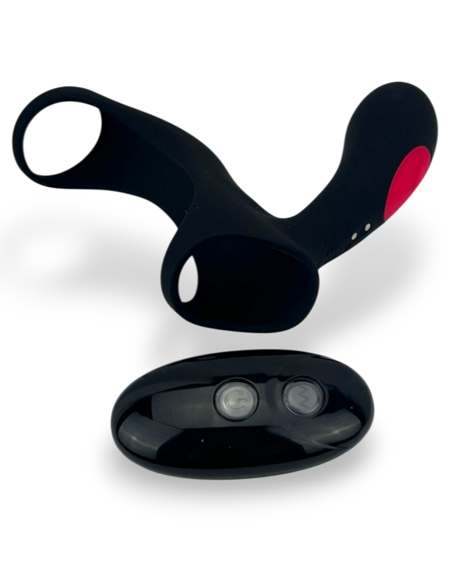 Anillo Remote Pulse de silicón con doble aro y control remoto, 7 modos de vibración Glow & Vibe.