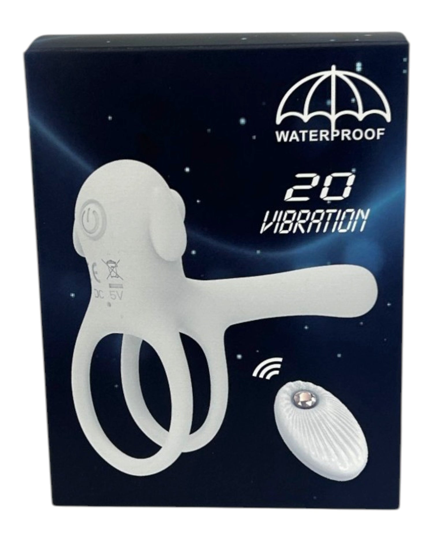 Media funda Power Pulse expansora de silicón con 20 modos de vibración y control remoto Glow & Vibe.
