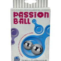 Bolas vaginales Passion Balls de acero inoxidable con acabado pulido para entrenamiento pélvico y placer Glow & Vibe.