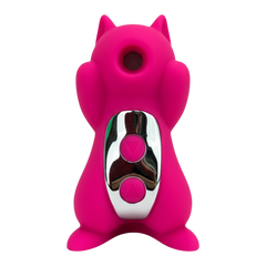 Vibrador Nutty Lover con succión y vibración combinadas, diseño atrevido y divertido Glow & Vibe.