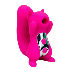 Vibrador Nutty Lover con succión y vibración combinadas, diseño atrevido y divertido Glow & Vibe.