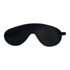 Antifaz negro de cuero sintético de Glow&Vibe, accesorio para juegos SADO, ideal para explorar la pasión.