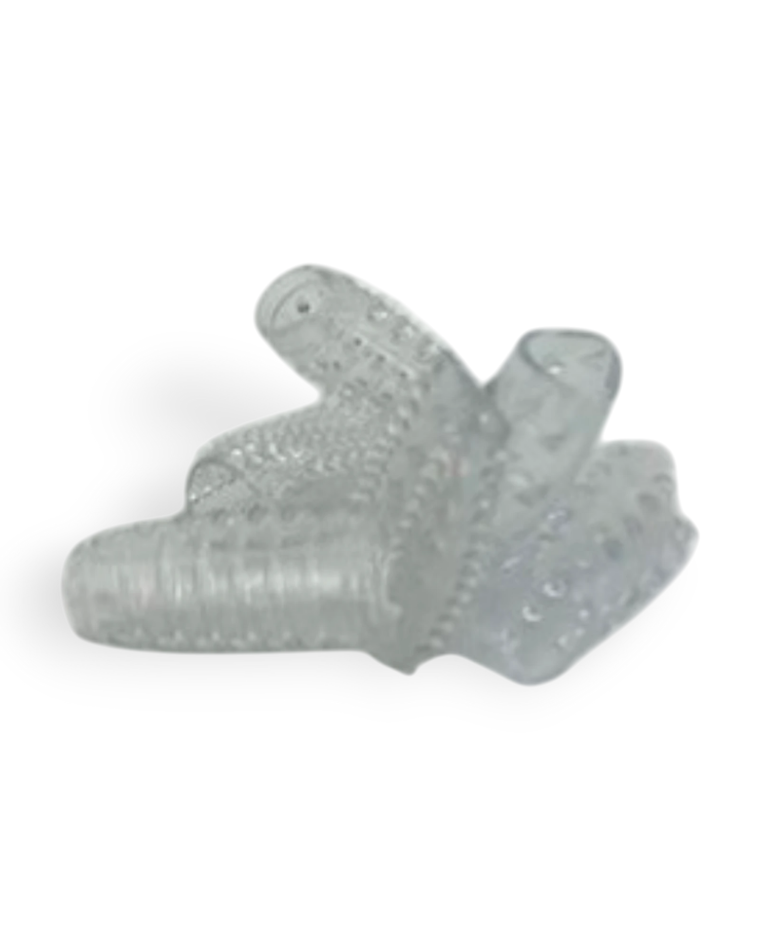 Crystal Grip Sleeve Glow & Vibe funda texturizada transparente con relieves y anillos para mayor estimulación.