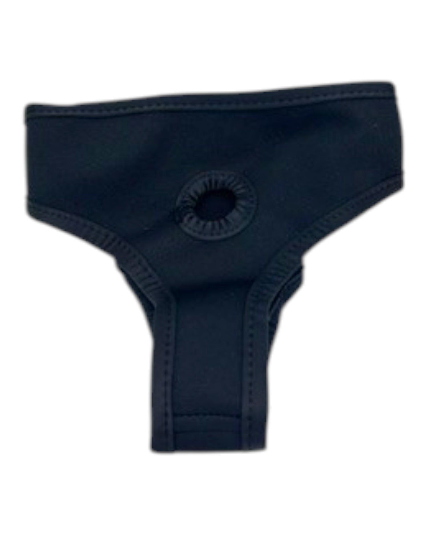 Arnés negro de silicona Pretty Beauty de Glow&Vibe con dildo texturizado y 9 funciones de vibración. Control remoto incluido.