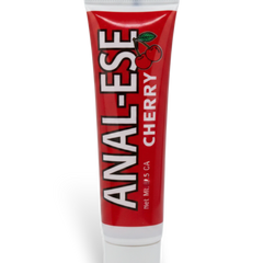 Glow&Vibe Gel lubricante desensibilizante con sabor a cereza, tubo rojo con texto blanco y cerezas.