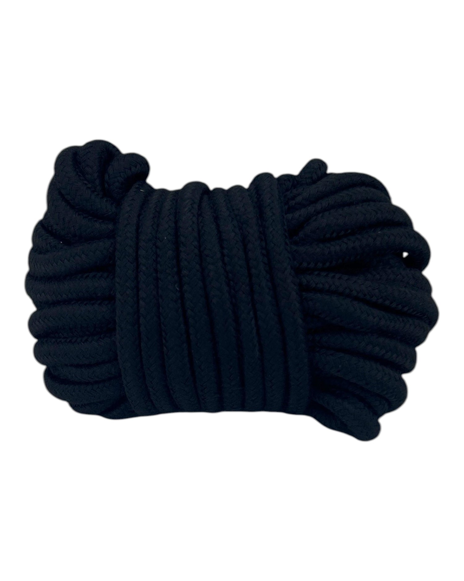 Cuerda de nylon trenzado negro de 10 metros de Glow&Vibe para juegos de ataduras sensuales y bondage.