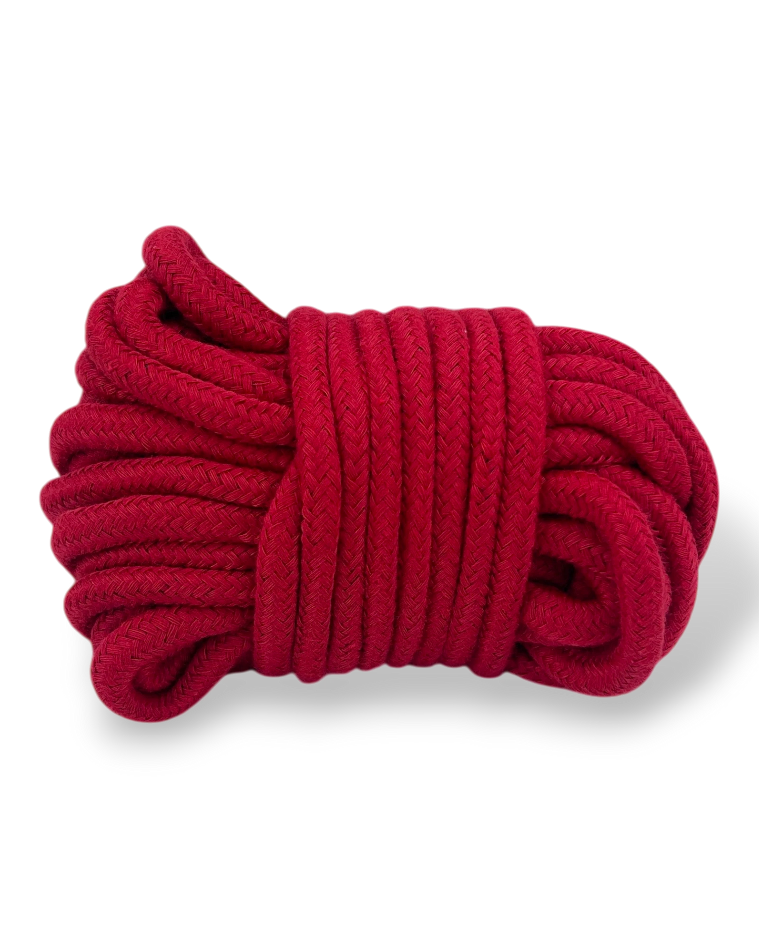 Cuerda de nylon trenzado roja de 10 metros de Glow&Vibe para juegos de ataduras sensuales y bondage.