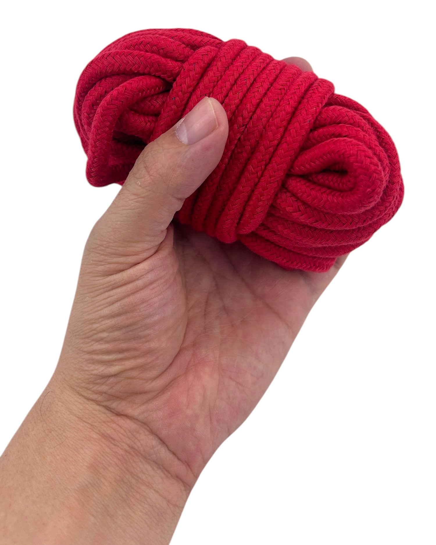Cuerda de nylon trenzado roja de 10 metros de Glow&Vibe para juegos de ataduras sensuales y bondage elegante.