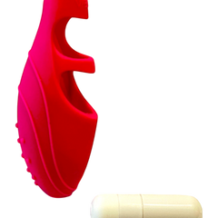 Dedal vibrador fucsia de silicón suave Silk Finger de Glow&Vibe con bala vibradora blanca desmontable