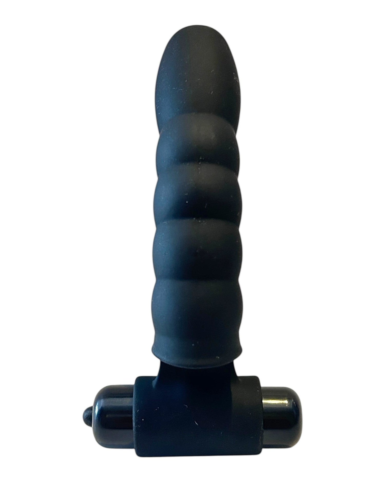 Dedal vibrador Love Alexander de Glow&Vibe en color negro, fabricado en silicón texturizado con 10 funciones.