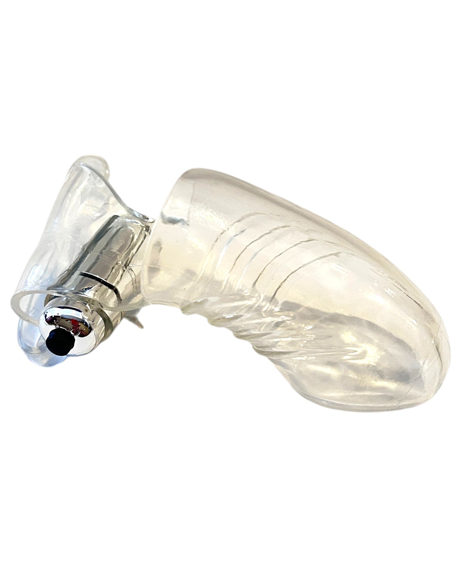 Dedal vibrador Spider Touch de Glow&Vibe en silicón transparente con bala vibradora plateada para estimulación íntima