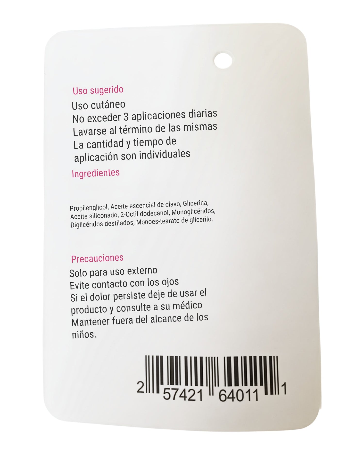 Etiqueta trasera del lubricante anal Easy Back Gel de Glow&Vibe con instrucciones de uso y lista de ingredientes.