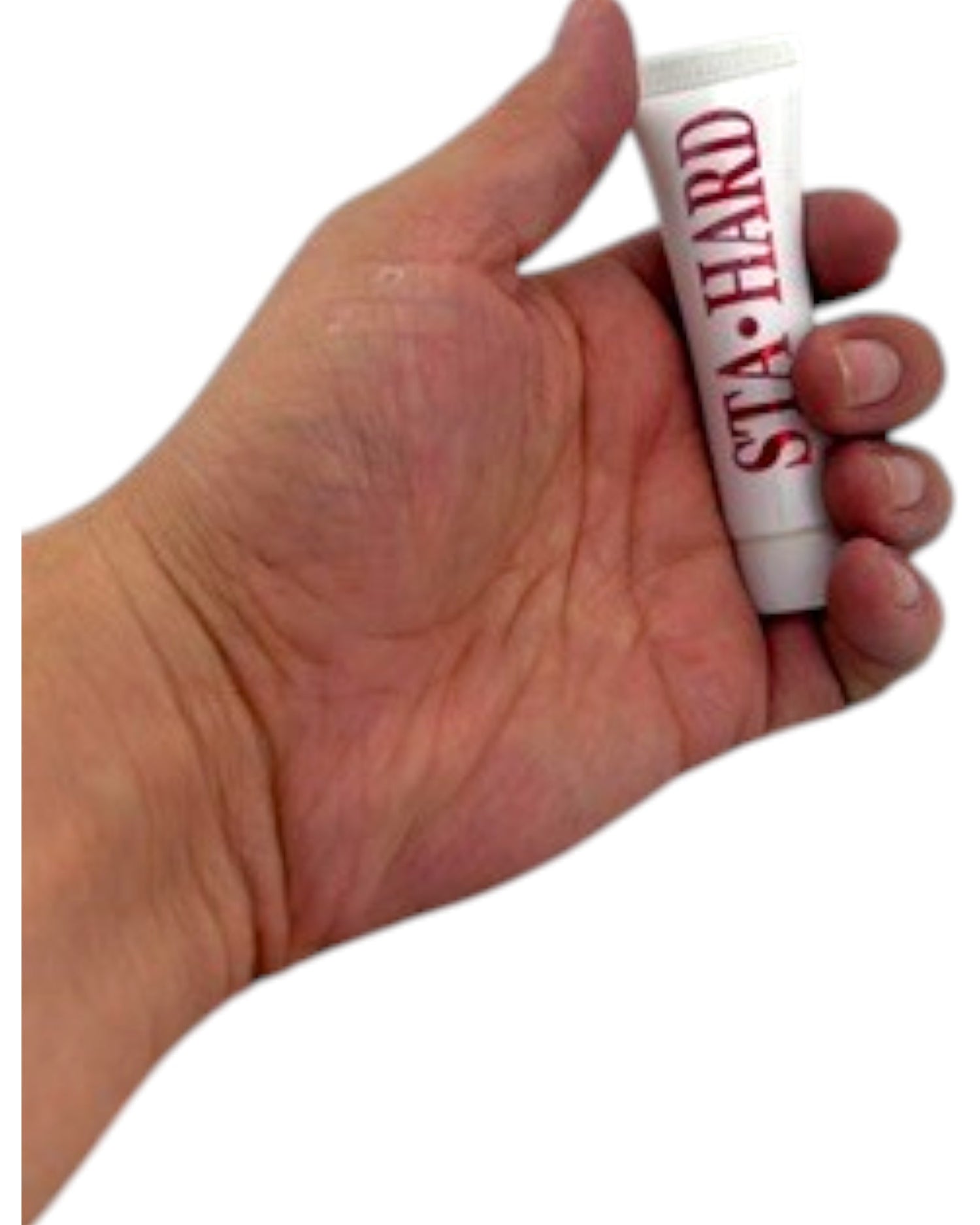 Glow&Vibe EndureX Cream, crema desensibilizante masculina en tubo blanco con texto rojo, para prolongar el placer.