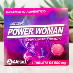 Caja de suplemento Power Intense Caps de Glow&Vibe, vigorizante femenino en tableta de 500 mg con diseño vibrante.