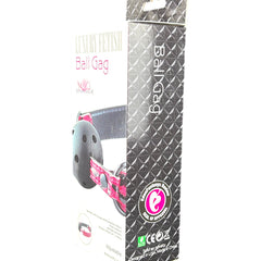 Glow&Vibe Aphro Gag mordaza bucal de cuero sintético con pelota rígida perforada de 4 cm, ajustable.