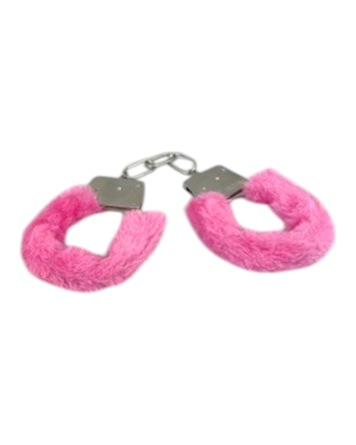 Esposas rosas de peluche de Glow&Vibe con cubierta de felpa extraíble y detalles metálicos.