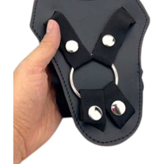 Arnés Nyl Control de Glow&Vibe en negro, ajustable de nailon con anilla metálica para dildos.