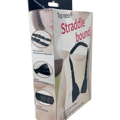 Cinto Straddle Bound de Glow&Vibe con soportes acolchados para cuello y piernas, ajustable para placer.