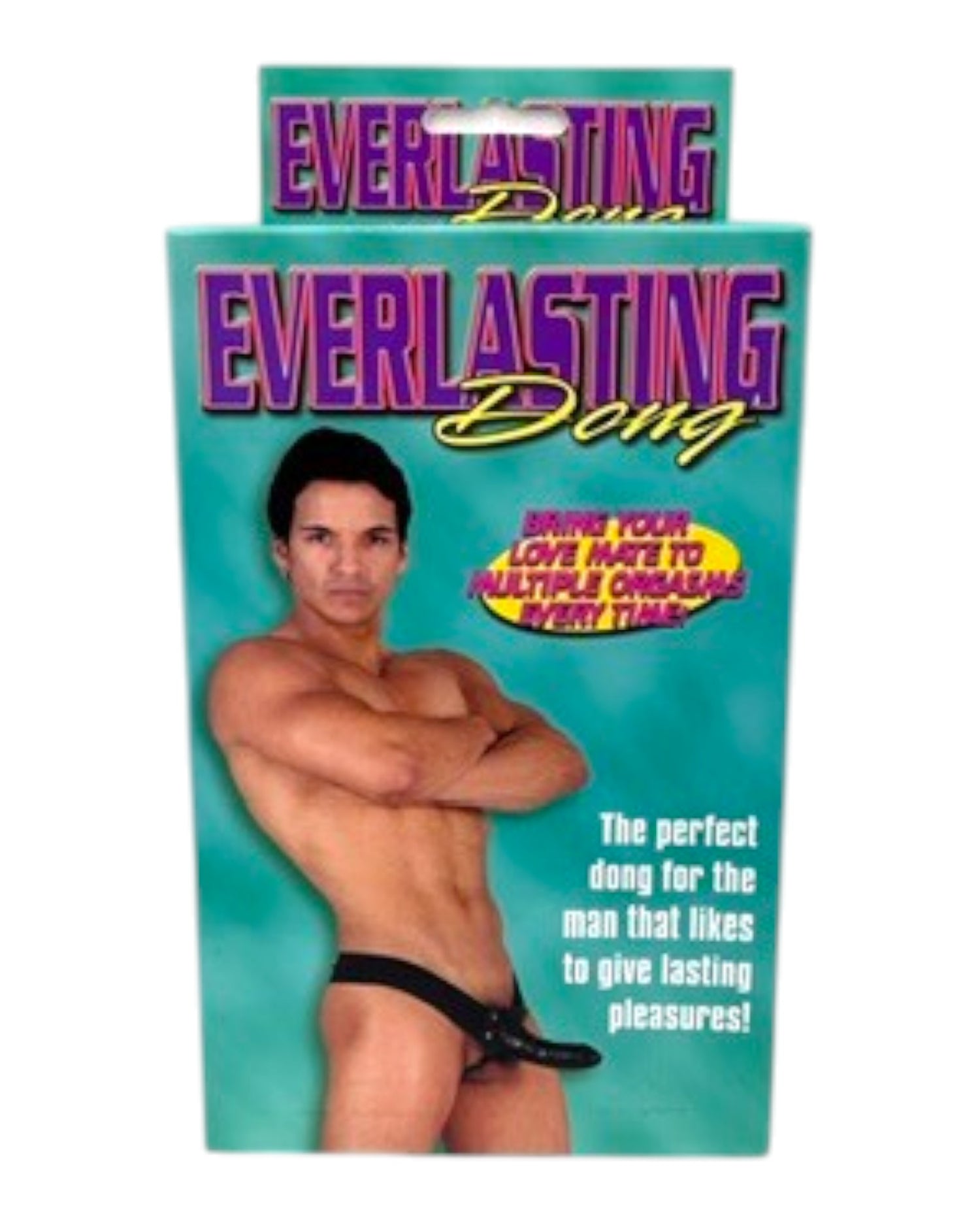Glow&Vibe Everlasting Dong harness con funda realista, ajustable, negro y piel. Vibración con control remoto.