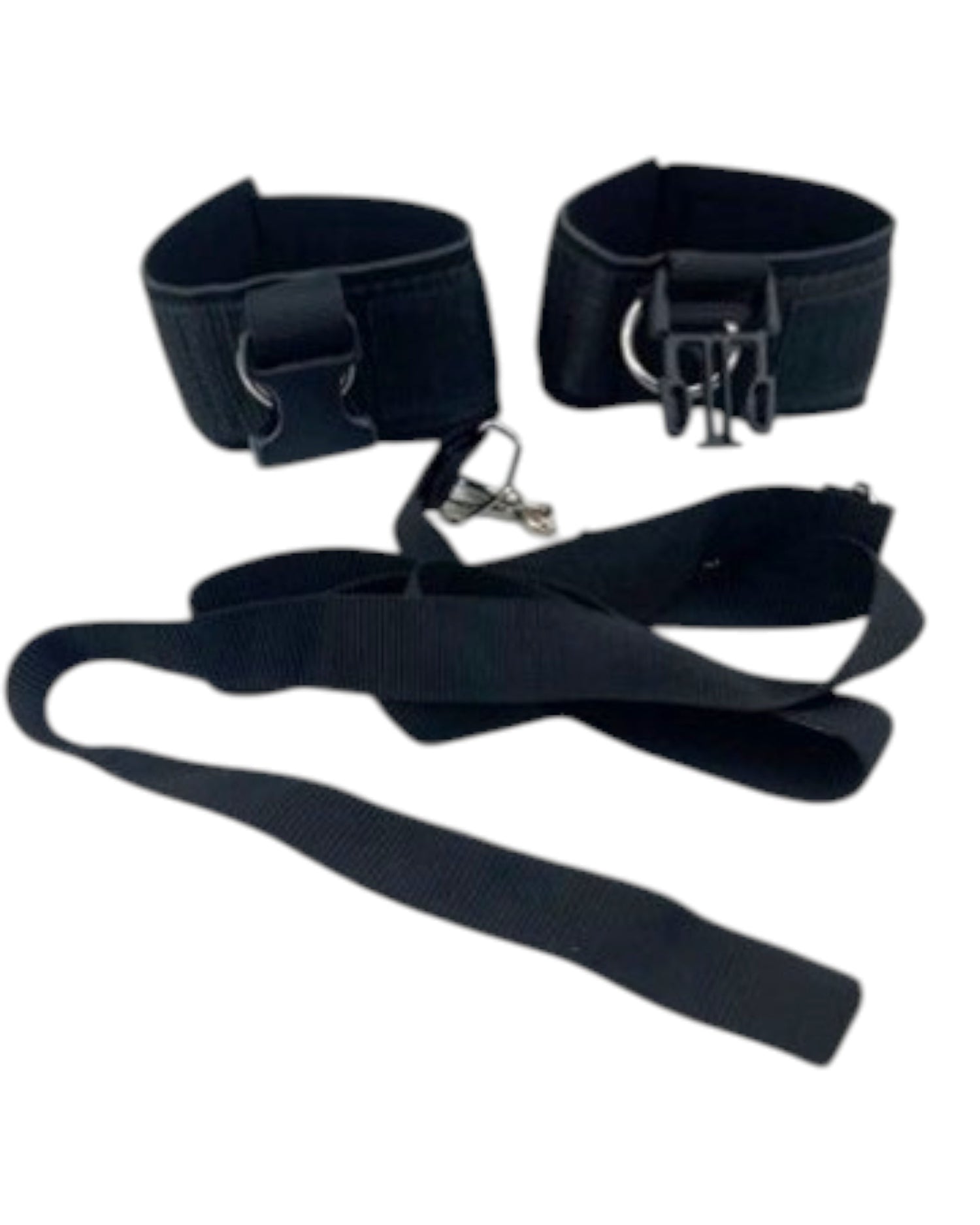 Glow & Vibe Fetish Ties: esposas negras de nylon reforzado con cintas ajustables y cierres de seguridad.