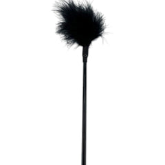 Plumero negro de plumas suaves para caricias, parte del kit Fetish Glow de Glow&Vibe.