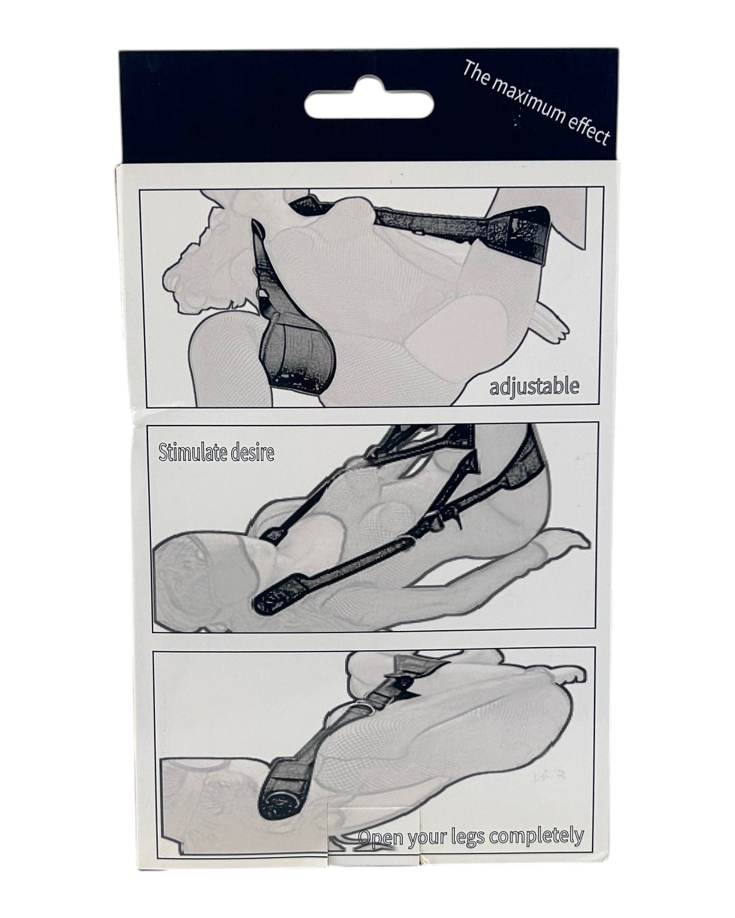 Glow&Vibe Straddle Bound cinto ajustable con soporte para cuello y piernas, correas acolchadas para placer.