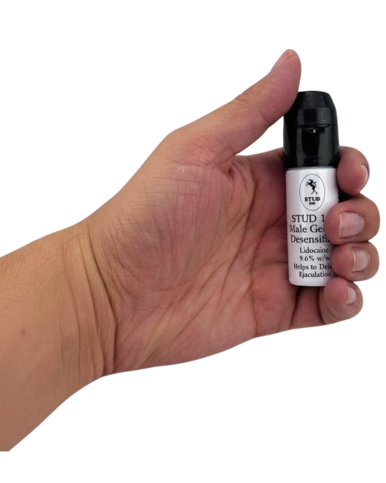 Glow&Vibe Stud Max Spray desensibilizante masculino con lidocaína para retrasar la eyaculación. Envase de 10ml.