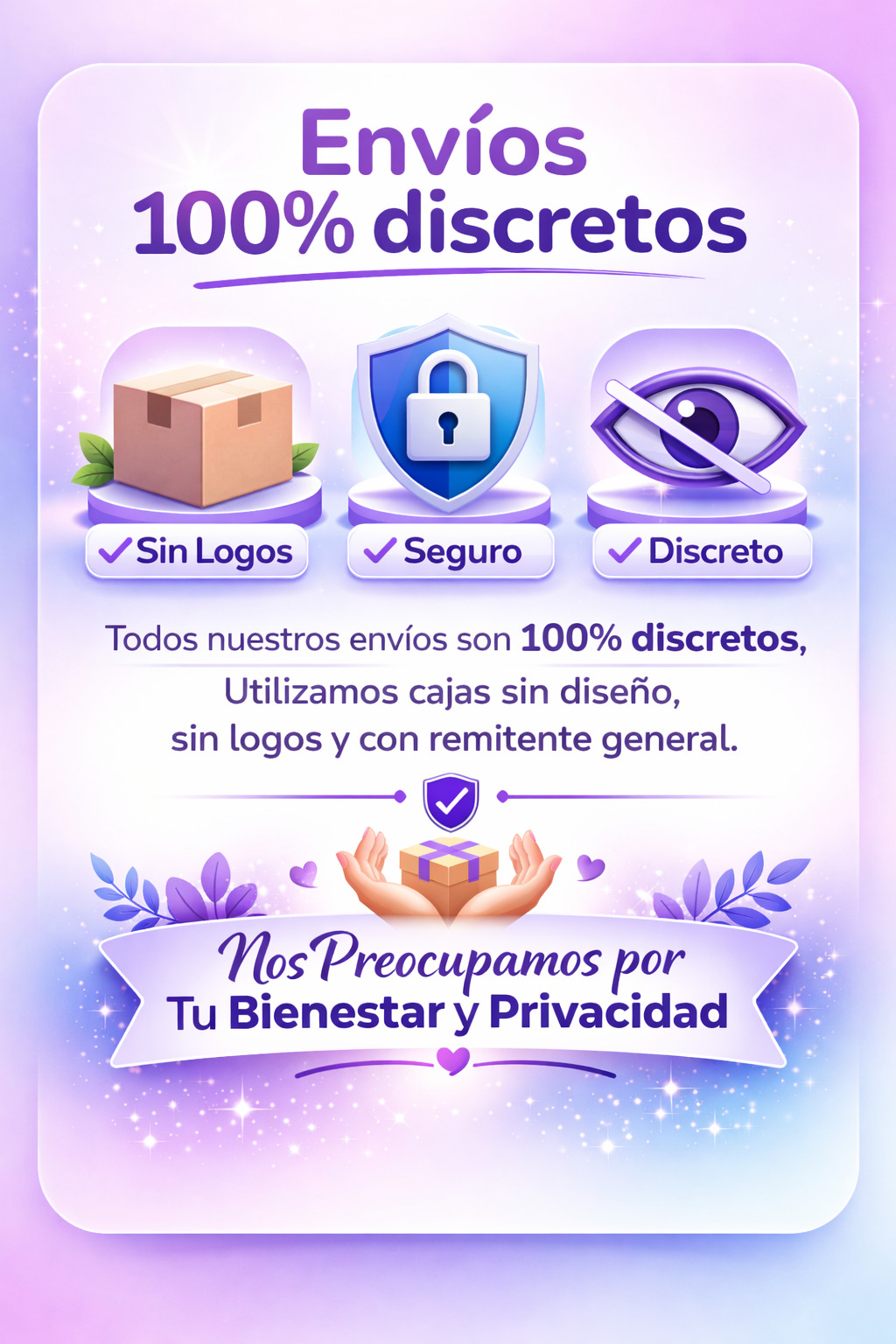 Todos nuestros envíos son 100% discretos